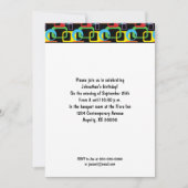 Invitation Motif multicolore rétro géométrique (Devant)
