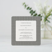 Invitation Motif noir + blanc Seigaiha (Debout devant)