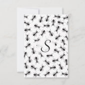 Invitation Motif noir drôle de fourmis (Dos)