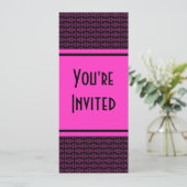 Invitation motif noir rose (Debout devant)
