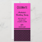Invitation motif noir rose (Dos)