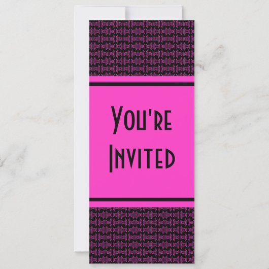 Invitation motif noir rose (Devant)