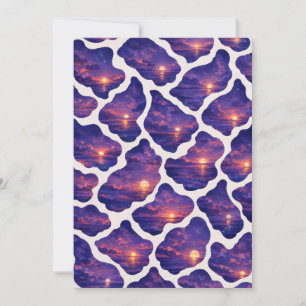 Invitation Motif Océan Coucher de Soleil Céleste
