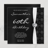 Invitation Motif Ombre Foil Black Diamond gris (Devant / Derrière)