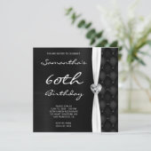 Invitation Motif Ombre Foil Black Diamond gris (Debout devant)