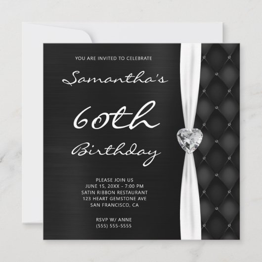 Invitation Motif Ombre Foil Black Diamond gris (Devant)
