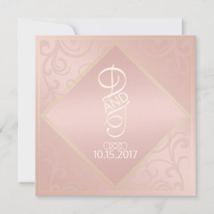 Invitation motif or rose gold