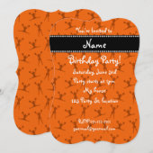 Invitation motif orange de nom personnalisé (Devant / Derrière)