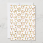 Invitation Motif Orné d'or blanc musulman Mariage musulman mu (Dos)