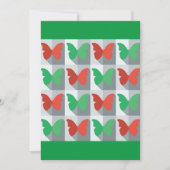 Invitation Motif papillon rouge et vert (Devant)
