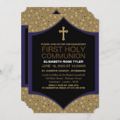 Invitation Motif persan, première sainte communion (Devant / Derrière)