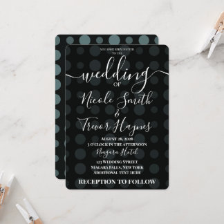 Invitation Motif personnalisé de points rétro pour mariage