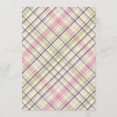 Invitation Motif Plaid personnalisé de lapin de Pâques Hoppy (Dos)