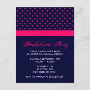 Invitation Motif Pois élégant à la rose chaude