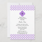 Invitation Motif Quatrefoil Monogram Lavender (Devant)