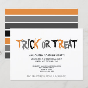 Invitation Motif rayé pour la tournée des friandises d'Hallow