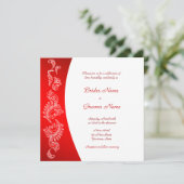 Invitation motif rouge et blanc (Debout devant)