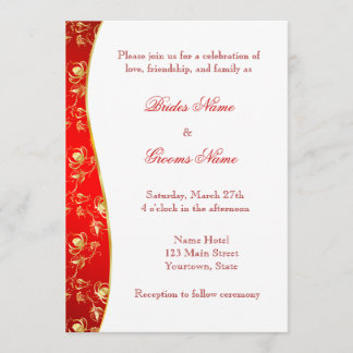 Invitation motif rouge et élégant Gold