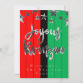 Invitation Motif rouge noir vert Script Joyous Kwanzaa Card (Devant)