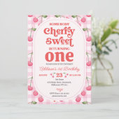 Invitation Motif Rouge Quelqu'un Cherry Sweet Anniversaire (Debout devant)