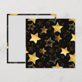 Invitation Motif sans couture avec des étoiles dorées (Devant / Derrière)