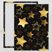 Invitation Motif sans couture avec des étoiles dorées (Devant / Derrière)