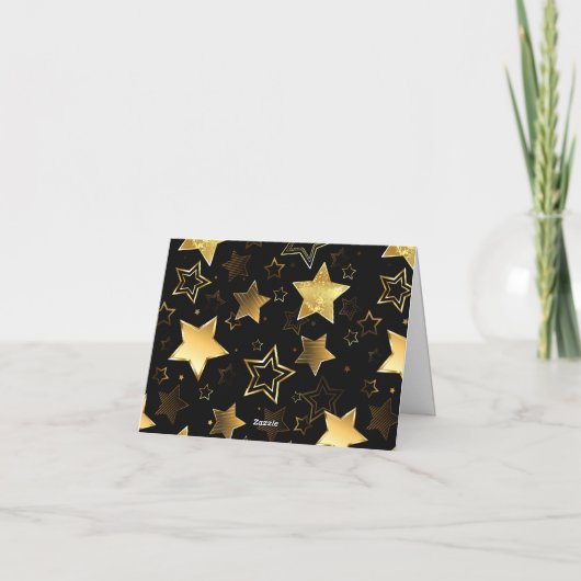 Invitation Motif sans couture avec des étoiles dorées (Dos)