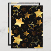 Invitation Motif sans couture avec étoiles d'or (Devant / Derrière)