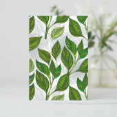 Invitation Motif sans couture avec Feuilles de thé vert (Debout devant)