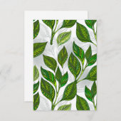 Invitation Motif sans couture avec Feuilles de thé vert (Devant / Derrière)