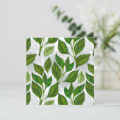 Invitation Motif sans couture avec Feuilles de thé vert (Debout devant)