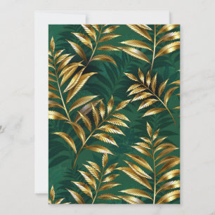 Invitation Motif sans couture avec fougères dorées