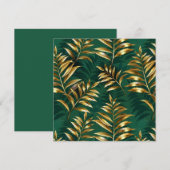 Invitation Motif sans couture avec fougères dorées (Devant / Derrière)