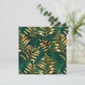 Invitation Motif sans couture avec fougères dorées (Debout devant)