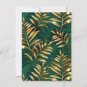 Invitation Motif sans couture avec fougères dorées