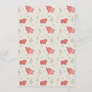 Invitation Motif sans couture de cochons et de fleurs à l'aqu