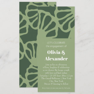 Invitation Motif sans couture de corail floral abstrait vert