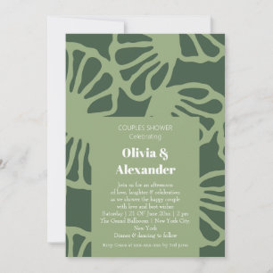 Invitation Motif sans couture de corail floral abstrait vert