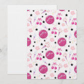 Invitation Motif sans couture de fête de disco tendance (Devant / Derrière)