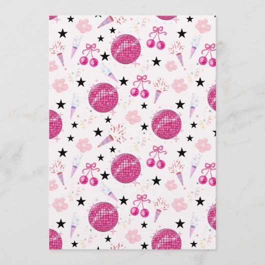 Invitation Motif sans couture de fête de disco tendance (Devant)