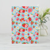 Invitation Motif sans couture de fraise à l'aquarelle mignon (Debout devant)