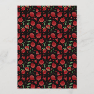Invitation Motif sans couture de fruits de grenade dessinés à