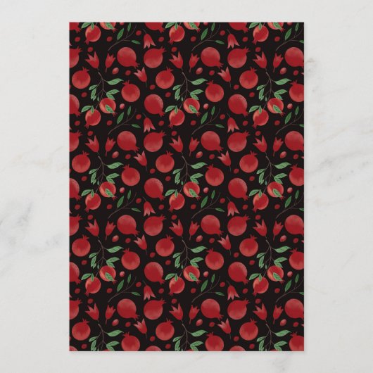Invitation Motif sans couture de fruits de grenade dessinés à (Devant)