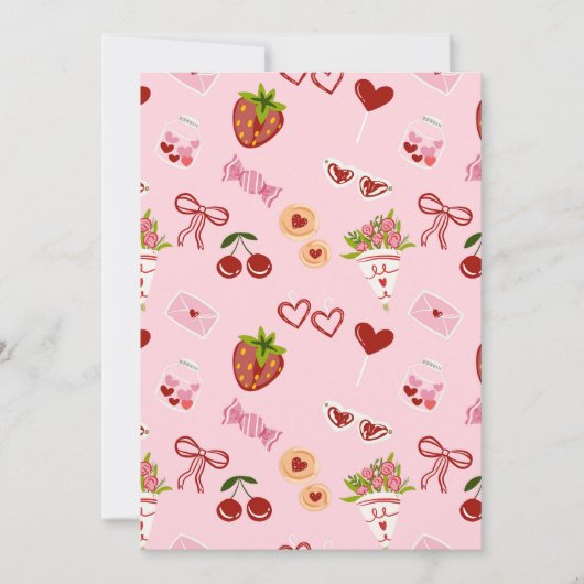Invitation Motif sans couture de la Saint-Valentin mignon – C (Devant)