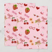 Invitation Motif sans couture de la Saint-Valentin mignon – C (Devant / Derrière)