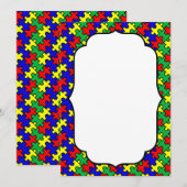 Invitation Motif sans couture de puzzle (Devant / Derrière)