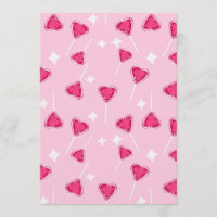 Motif sans couture de sucette en forme de cœur ros