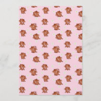 Motif sans couture de vaches highland Kawaii rose