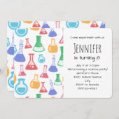 Invitation Motif scientifique divertissant Beakers and Flaque (Devant / Derrière)