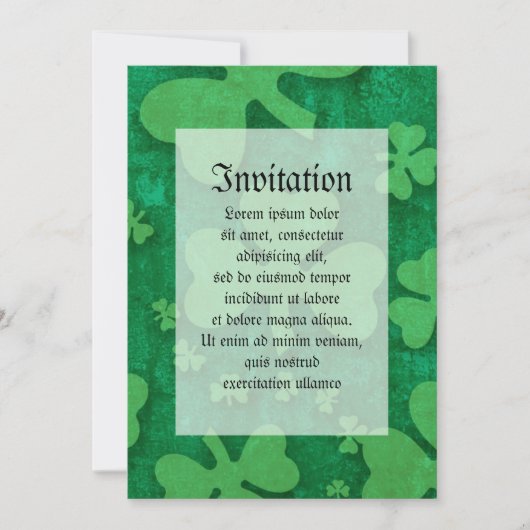 Invitation Motif shamrock (Devant)